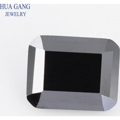 Black Octangle Shape Step Cut CZ Stone Synthetic Gems Cubic Zirconia For Jewelry Size 6x8~10x12mm Free Shipping