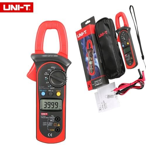 UNI-T UT204 3 3/4 Digit True RMS Auto Range Digital Clamp Meter for 40~400A AC/DC Current Measurement