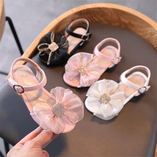 Disney princess girls shoes 2021 children baby soft bottom sandals in the summer fashion bowknot beach shoes performance