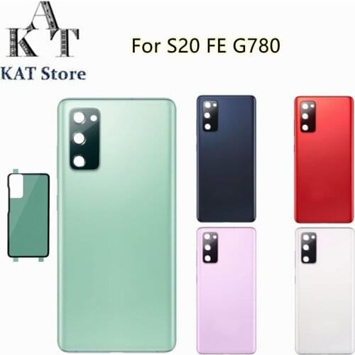 For SAMSUNG Galaxy S20 FE 5G SM-G780 Battery Back Glass Cover Rear Door Housing Case with camera lens frame+adhesive + Tools