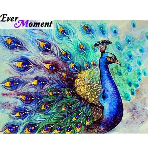 Ever Moment diy diamond embroidery set full square drill diamond painting 5d picture of stones wall decor peacock animals ASF619