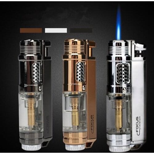 Torch Lighter Business Jet Butane Metal Turbo Lighter Transom Portable Spray Gun 1300 C Mens Gadget Cigarette Accessories