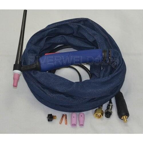 WP-9F 12-Foot 125A Air Cool Tig Welding Torch Completed Euro Style Flexible Torch Head