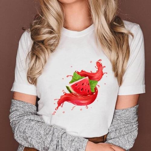 Women Watermelon 3D Summer Fruit 90s Short Sleeve Fashion Graphic Female Clothes Tops Cartoon Lady Tees Tshirt Print T-Shirt