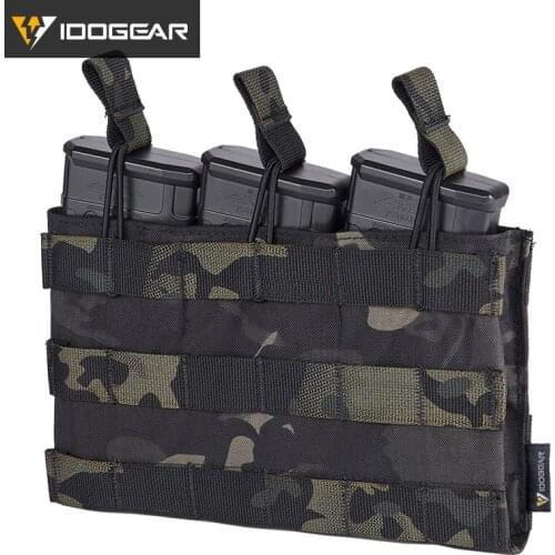 IDOGEAR Triple Magazine Pouch 5.56 Mag Pouch Open Top Army Airsoft Gear Wargame Military Tactical Molle Mag Pouch 3526