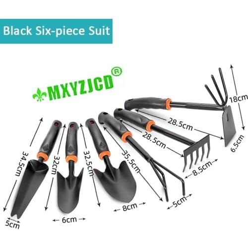 Garden Decoration Tools Vinyl Handle Plastic Spray Paint Dual-use Head Five-tooth Rake Spade Hoe Outdoor Flower Shovel