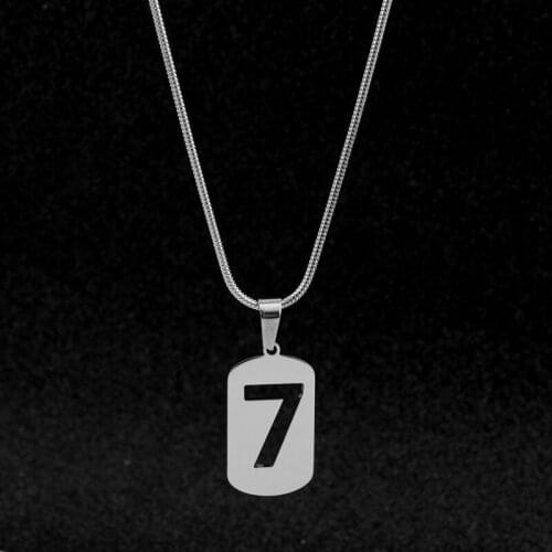 Kpop Jewelry Fashion Stainless Steel Necklace Lucky Seven Pendant Chain Choker Necklace Men Women Bangtan Boys Map of the soul 7