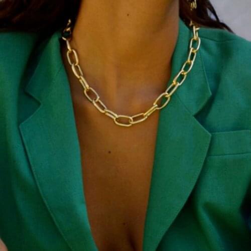 Hot Saling Retro Punk Short Thick Chain Clavicle Chain Necklaces for Women Choker Initial Necklace Luxury Jewelry Wholesale Bulk