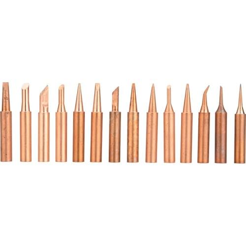 15Pcs Copper Soldering Tips Solder Iron Tip 900M Tip For 936 937 938 969 858 Soldering Station Rework