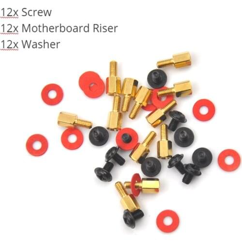 36pcs/set Motherboard Mounting Screw Set Copper Pillar + M3 Screws + Insulating Gasket
