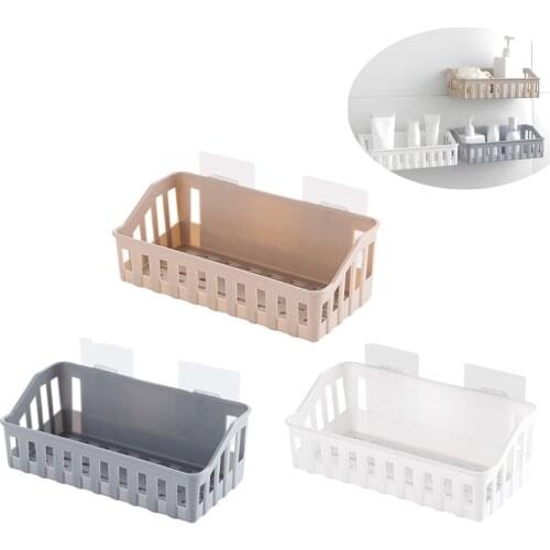 New Strong Self-stick Bathroom Shelf Storage Rack Shelf Corner Shower Kitchen Accessories Bathroom Decoration