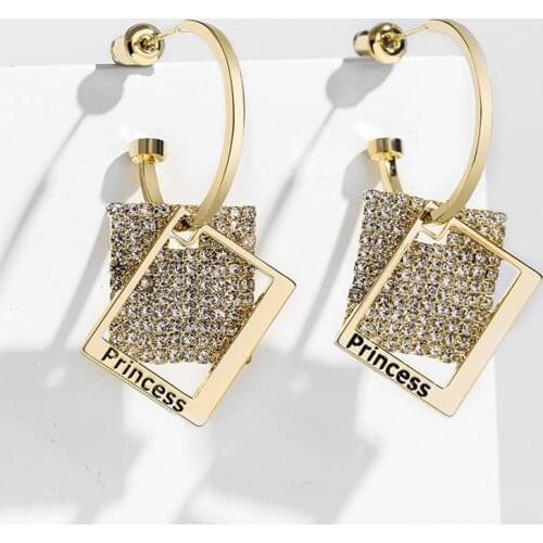 2021 New Fashion Statement Earrings Princess Red Geometric Drop Earrings For Women Punk Metal Earring Trendy Jewelry Elegant