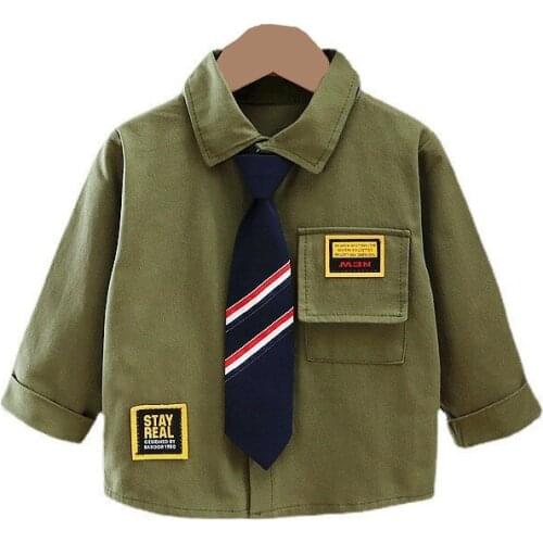 New Spring Autumn Fashion Baby Boys Clothes Children Solid Cotton Shirt Toddler Casual Costume Infant Clothing Kids Sportswear