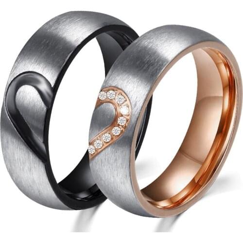 Couple heat rings women stainless steel simple rose gold ring gifts for woman Accessories wedding ring fashion jewelry wholesale