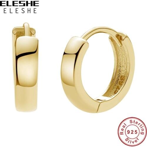 Simple Classic Small 925 Sterling Silver Blod Hoop Earrings Round Circle Earrings for Women Party Jewelry Gift