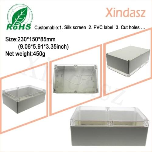 230*150*85mm Clear cover Transparent junction box plastic enclosure plastic box project
