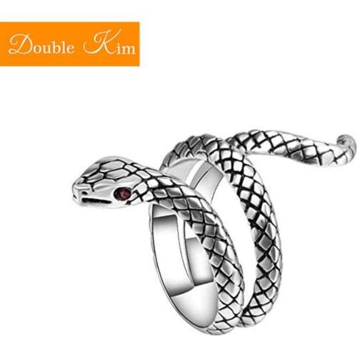 King Cobra Adjustable Ring Copper-alloy Material 30% Inlaid Red Zircon Rings Fashion Trendy Women Jewelry Birthday Gift