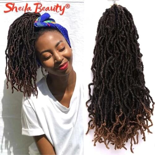 Goddess Faux Locs Crochet Hair Nu Locs Synthetic Ombre Braiding Hair Extensions