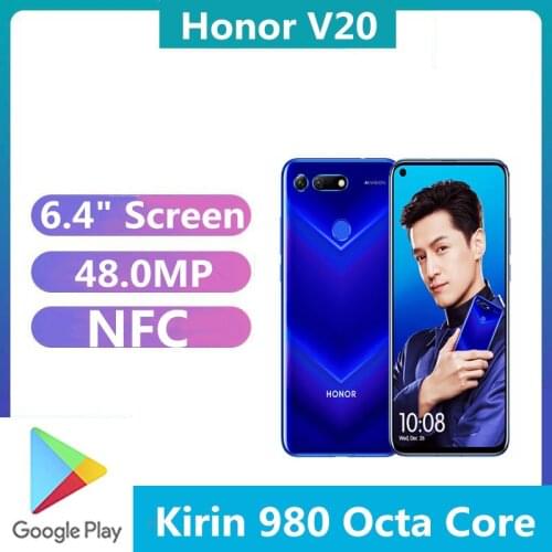 Global Version Honor V20 Honor View 20 PCT-L29 Android Phone 22.5W Charger 6.4" Screen Kirin 980 48.0MP Fingerprint Dual Sim NFC