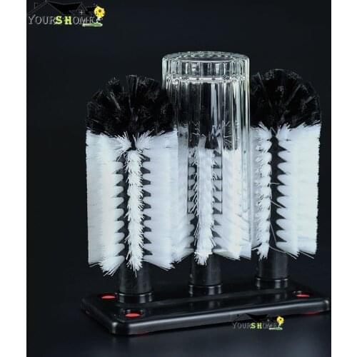 Glass Washer Brush, Set of 3 Cleaning Brush Water Bottle Cleaner Washer Tool for Water Cup Bar Tools Barware