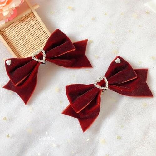 Women Fashion Lolita Shoe Clip Rhinestone Bow Shoe Decoration Girl Cute Lolita Shoe Buckle 2021 Elegant Shoe Flower Decoration