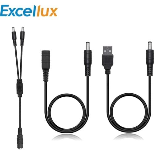1M Extension Power Cable Connector ,USB To DC Power Cable 40CM Led light wire Connectors ,5.5x2.1mm Port , DC 1 to 2 Splitter