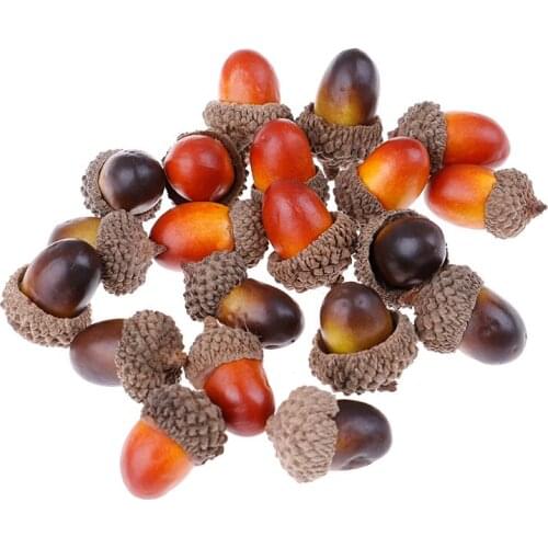 10PCS Fake Home Room Party Xmas Decorative christmas decorations for home Fruits Artificial Mini Acorn Oak Foam Nut Ornaments