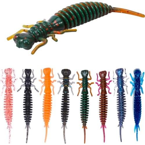 10pcs/lot Fishing Soft Lures 55mm 75mm 100mm Soft Silicone Worm Artificial Bait Bass Fishing Tackle