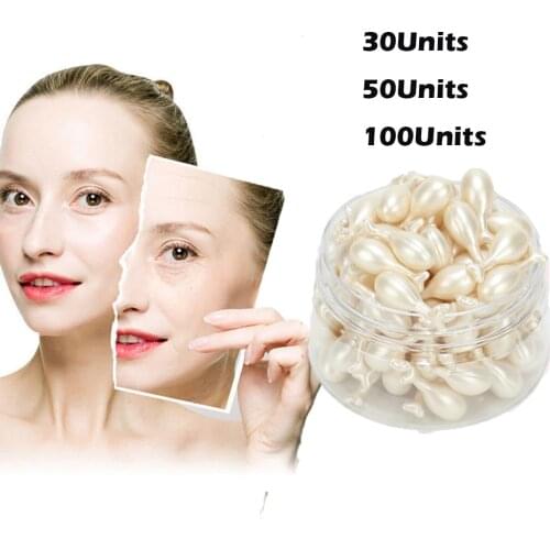 30/50/100Pcs Collagen Sheep Placenta Hydrating Face Serum Essence Spot Removing Anti-Wrinkle Moisturizing Capsule Skin Care