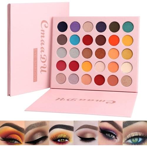 30 Colors Oil Painting Eyeshadow Palette Waterproof Matt Shimmer Eye Makeup Matte Shimmer Pigmented Eye Shadow Powder