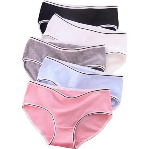 5Pcs Womens Cotton Panties Women Pink Lovely Underwear Womens Low Waist Comfortable Breathable Girls Panties Lntimates Briefs