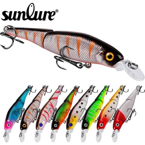 8pc/Lot Sunlure Minnow Fishing Lures 0.26oz-7.5g Hard Lure Fishing 9.2cm-3.62" Tackle 6# Hook Artificial Bait Hard Lure