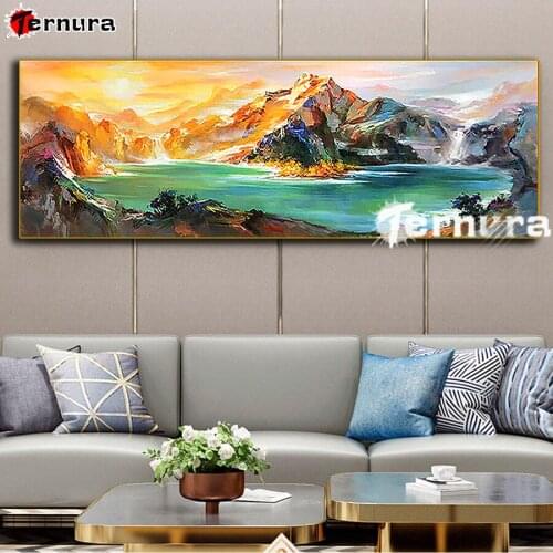 DIY Diamond Painting Natural scenery mountain river Cross Stitch Diamond Embroidery Patterns Rhinestones Mosaic Home Decor large