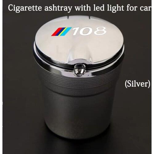 Car Ashtray With Led Lights With Logo Creative Personality Car Supplies for Peugeot 108 Car Accessories