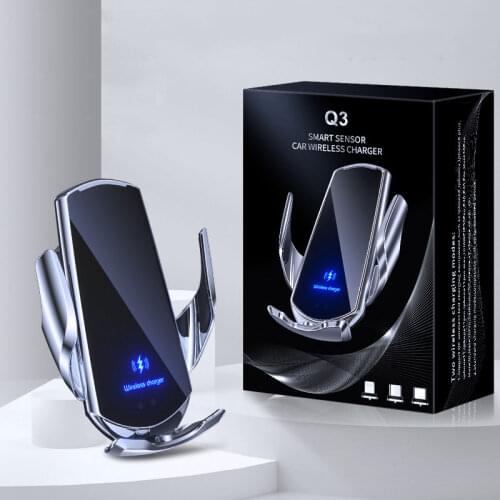 Car Phone Holder Wireless Charger Mobile Smartphone Support 15W Qi Wireless Charging Cell Phone Stand Bracket Accessories