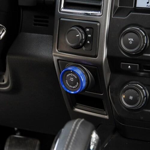 MOPAI Aluminium Alloy Car Interior Trailer Switch Ring Decoration Frame Cover Trim For Ford F150 2016 Up Car Styling