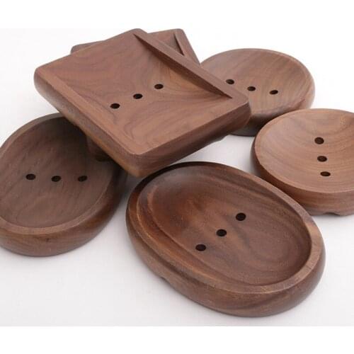 Black Walnut Wooden Log Soap Holder Soap Box Drain Oil Soap Box Handmade Soap Dish