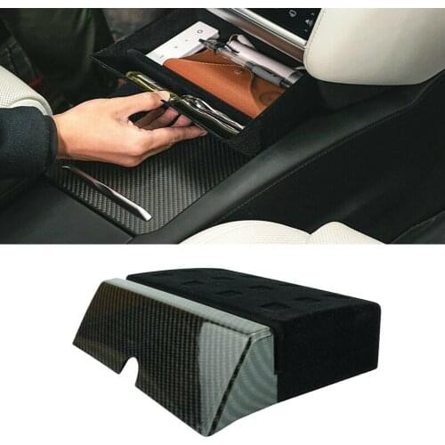 For Tesla Model X/S Carbon Center Console Storage Box Organizer Drawer Tray CC Car Accessories Car Interior Decoration Model X