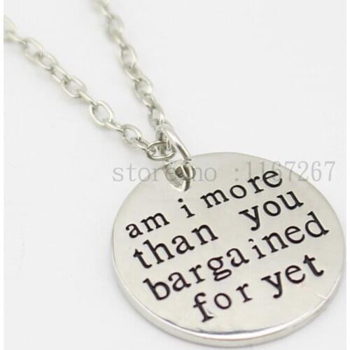 2015 Fall Out Boy necklace "am i more than you bargained for yet" Silver Pendant Necklace for girl gift