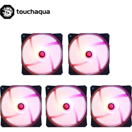 Touchaqua PWM Fan kit Size 120*120mm Fan use for Radiator Computer Case with 5V 3PIN A-RGB Fan Support to AURA