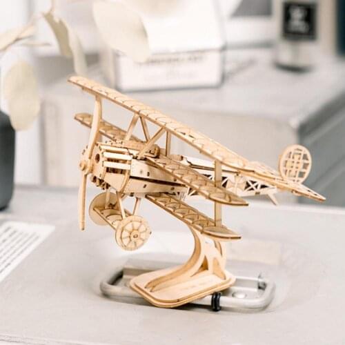 Airplane Design Assembled Model Hands Craft DIY 3D Wooden Puzzle Jigsaw Toy