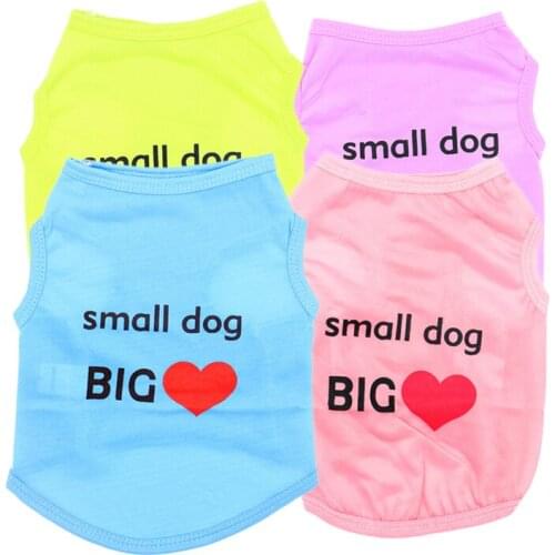 Printed Summer Pets Tshirt Puppy Dog Clothes Pet Cat Vest Cotton T Shirt Pug Apparel Costumes Dog Clothes for Small Dogs