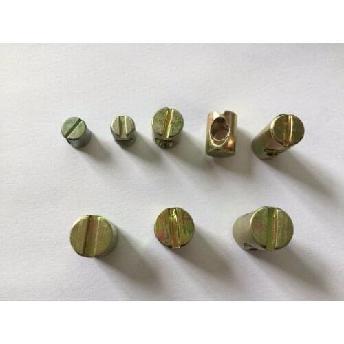 100pcs M4x8Lx8D M5x10Lx8D Bed Bolt Nut Barrel Nut Cross Dowel Beds Cots Furniture Nut