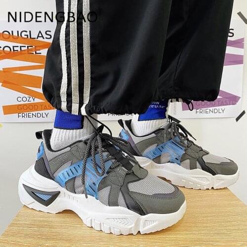 2021 Mens Sneakers Autumn Male Chunky Shoes Breathable Damping Harajuku Platform Running Sports Shoes Casual Tenis Masculino