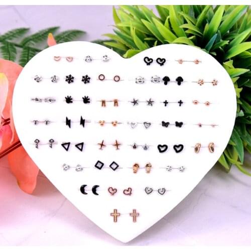36 Pairs/Lot Mixed Style Anti Allergy earrings set for Women Fashion Small Plastic Girls Stud Earrings Party Jewelry Gift