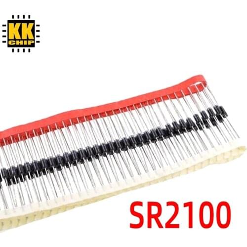 100pcs/lot KKCHIP SR2100 DO-15 Schottky diode New Original