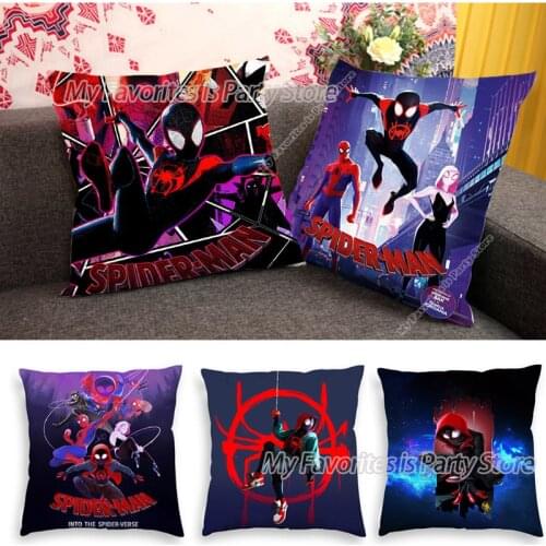 Marvel Pillowcase 45*45 Decoration Anime Spiderman Plush Cushion Cover Child Room Pillowcover for Car Sofa Party Home Decor Gift