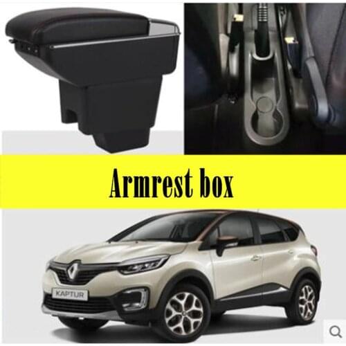 For Renault kaptur Armrest box central Store content Captur armrest box with cup holder ashtray with USB interface