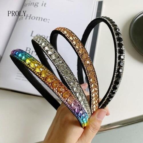 PROLY New Fashion Women Headband Shining Rhinestone Hairband For Girls Headwear Baroque Hair Accessories Summer