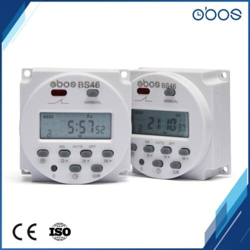 1 PCS OBOS brand 220V built-in battery programmable digital timer with 16 times on/off weekly time setting unit 1min-168 hours